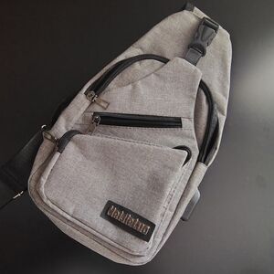 Gray & Black Sling Bag